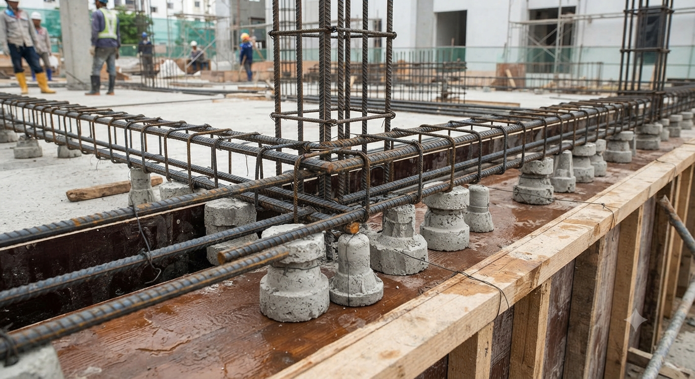 Đảm bảo chiều dày lớp bê tông bảo vệ theo thiết kế