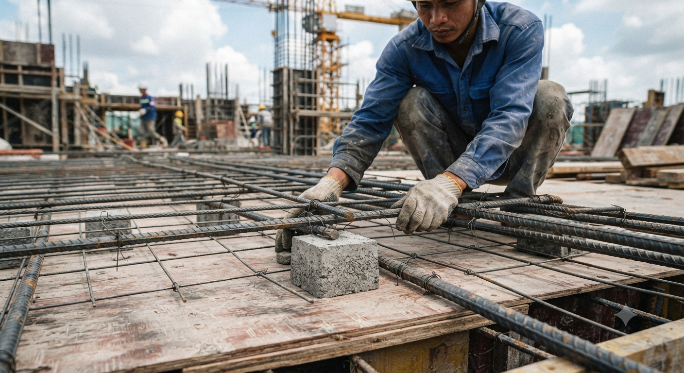 Giữ ổn định vị trí cốt thép khi thi công